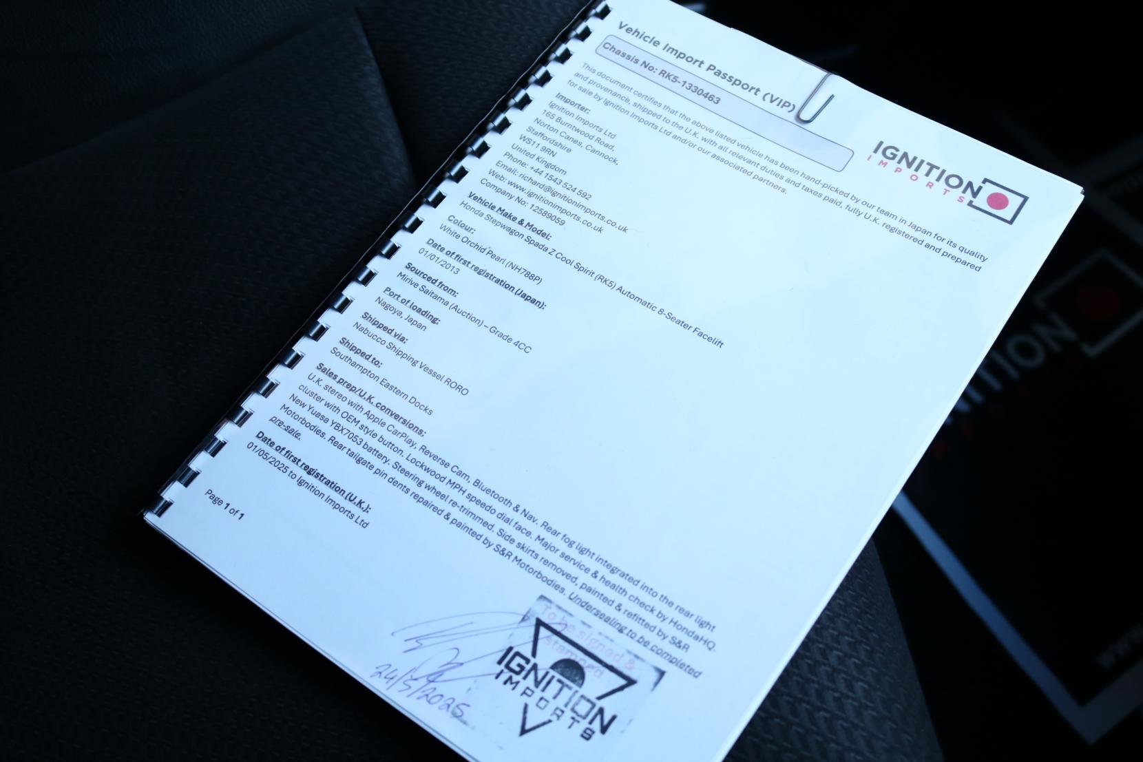 Honda Stepwagon 2.0 Spada Z Cool Spirit MPV 5dr Petrol Auto 8 Seater